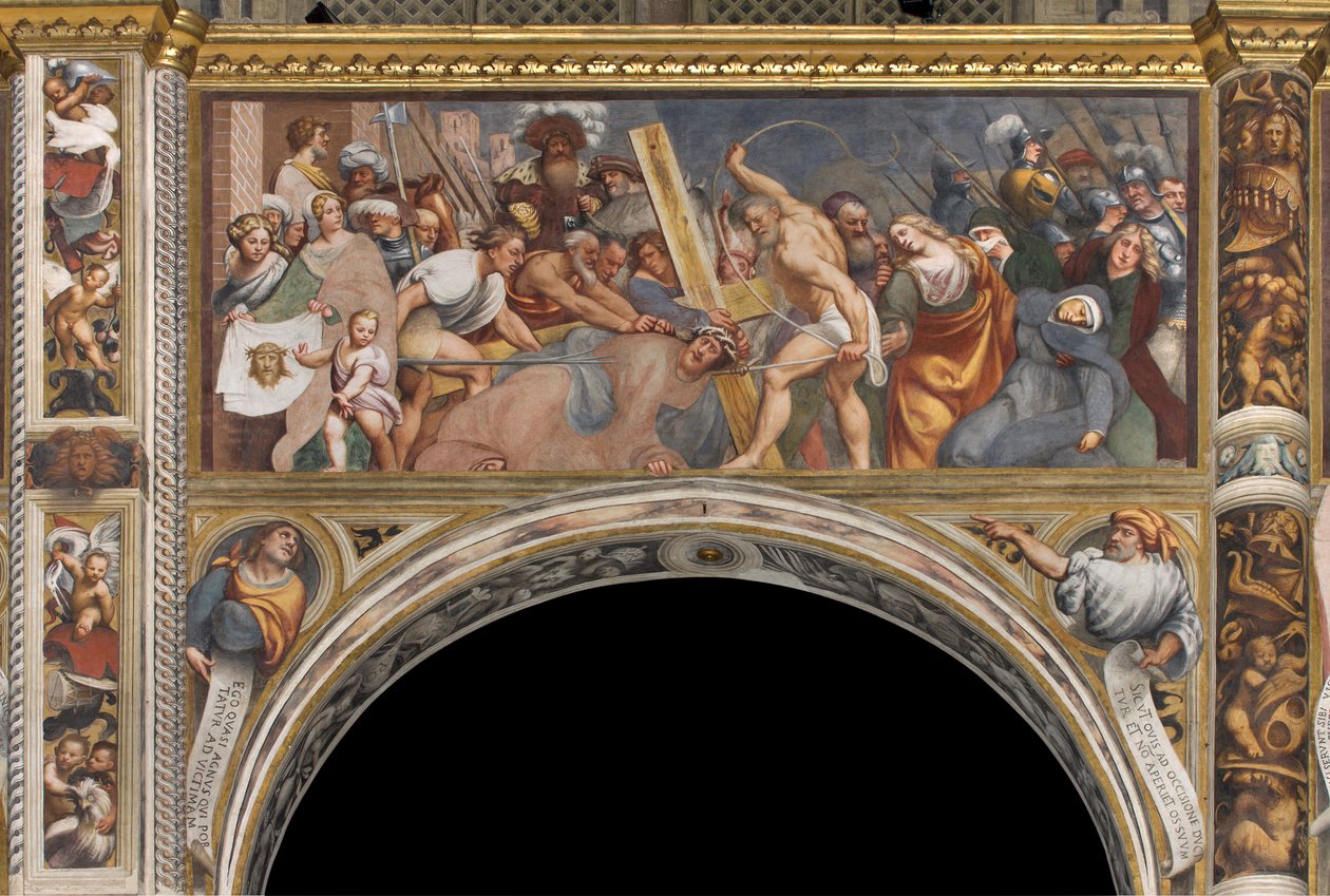 Central Aave, Anden Sydspan, Jesus falder under korset, Il Pordenone af Giovanni Antonio Pordenone