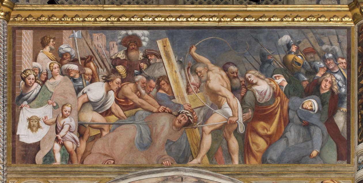 Central Aave, Anden Sydspan, Jesus falder under korset, Il Pordenone af Giovanni Antonio Pordenone