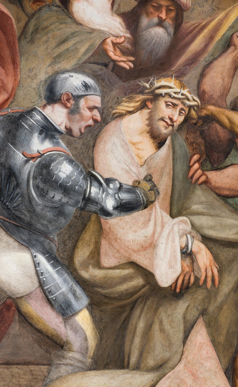 Central Aave, tredje spænd syd, klatre til Golgata, Il Pordenone af Giovanni Antonio Pordenone