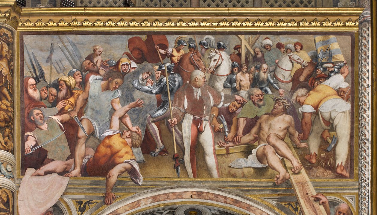 Central Aisle, First South Span, Kristus naglet til korset, Pordenone af Giovanni Antonio Pordenone