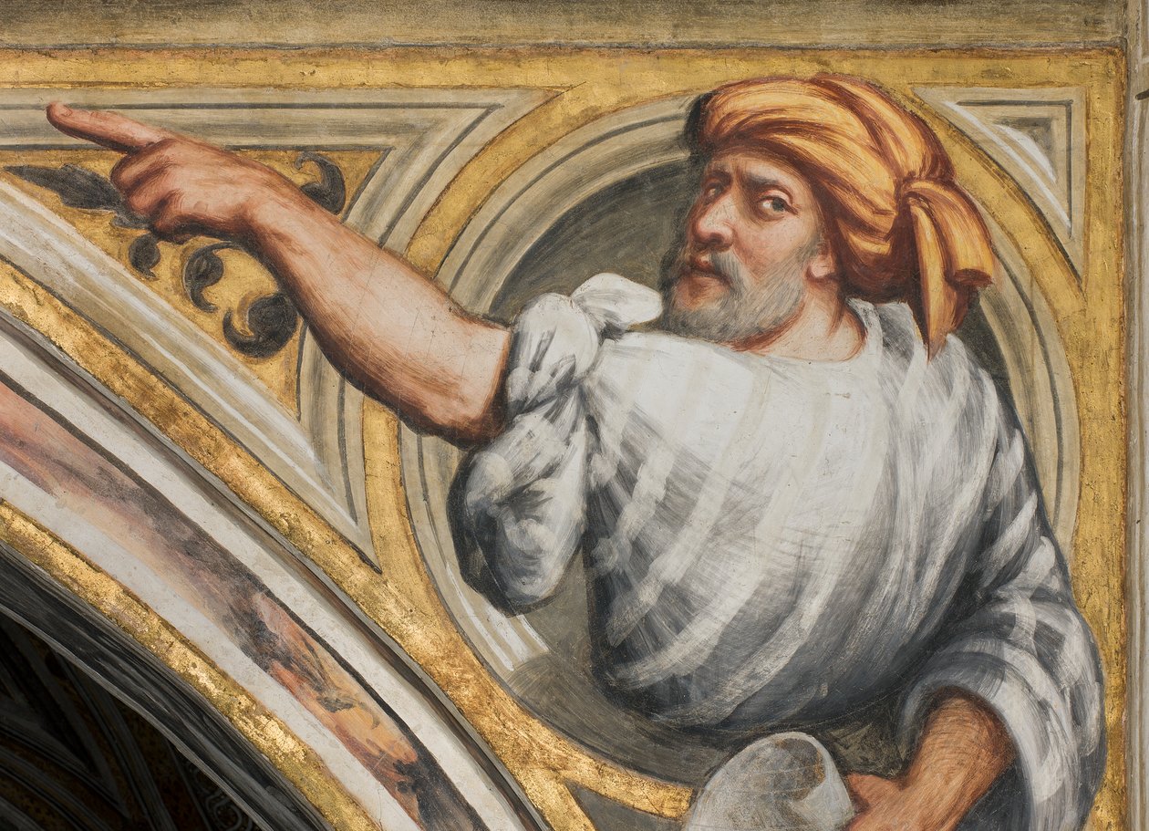 Central Nave, Plume Second Span South, IL Pordenone 1520, Buste with Prophet af Giovanni Antonio Pordenone