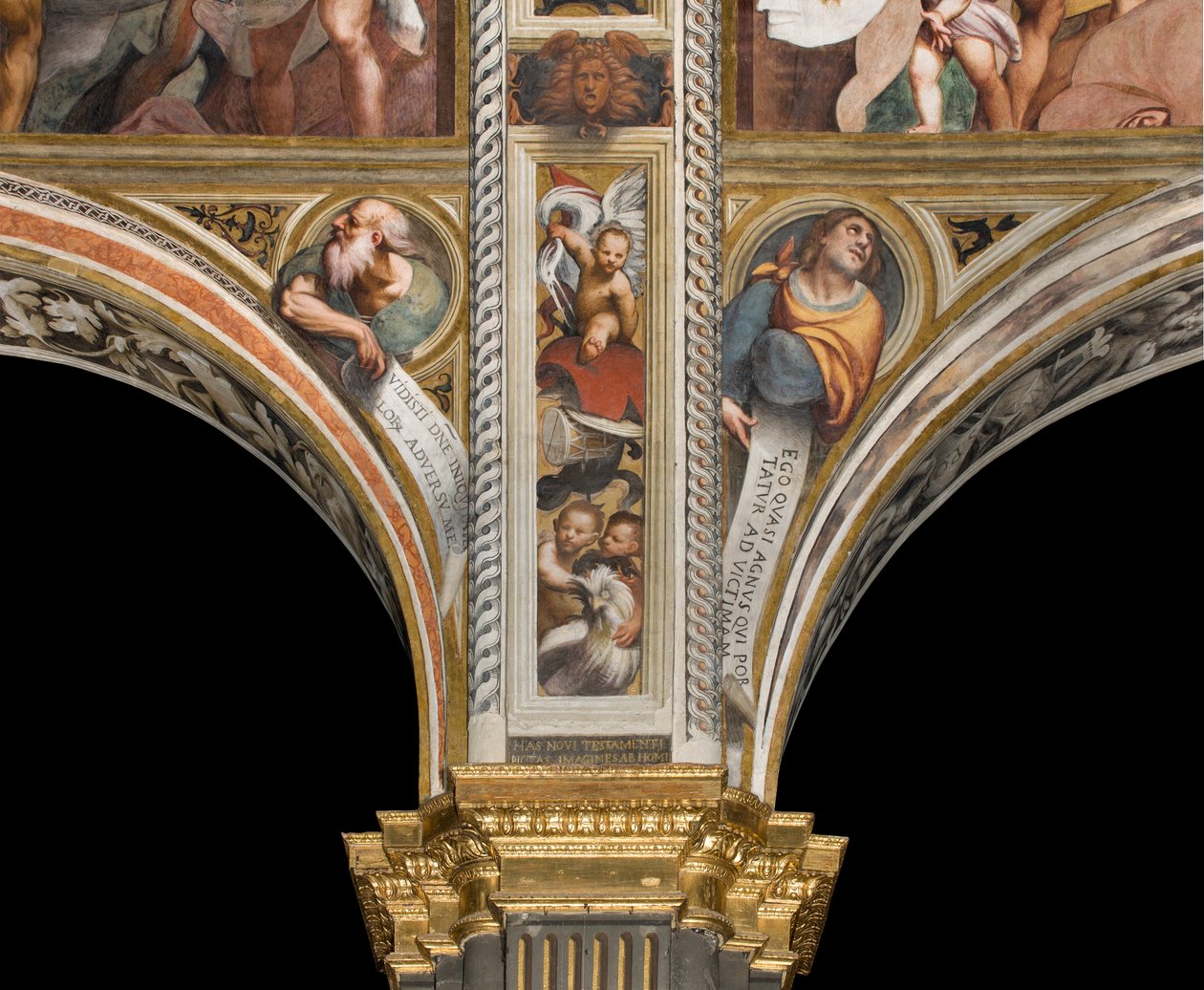 Centralskib, andet og tredje spænd syd, IL Pordenone 1520, buster med profeter af Giovanni Antonio Pordenone