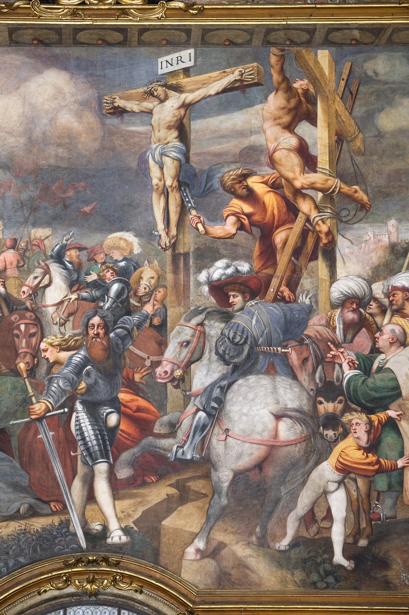 Korsfæstelse, detalje af 2562703 og 2562705 af Giovanni Antonio Pordenone