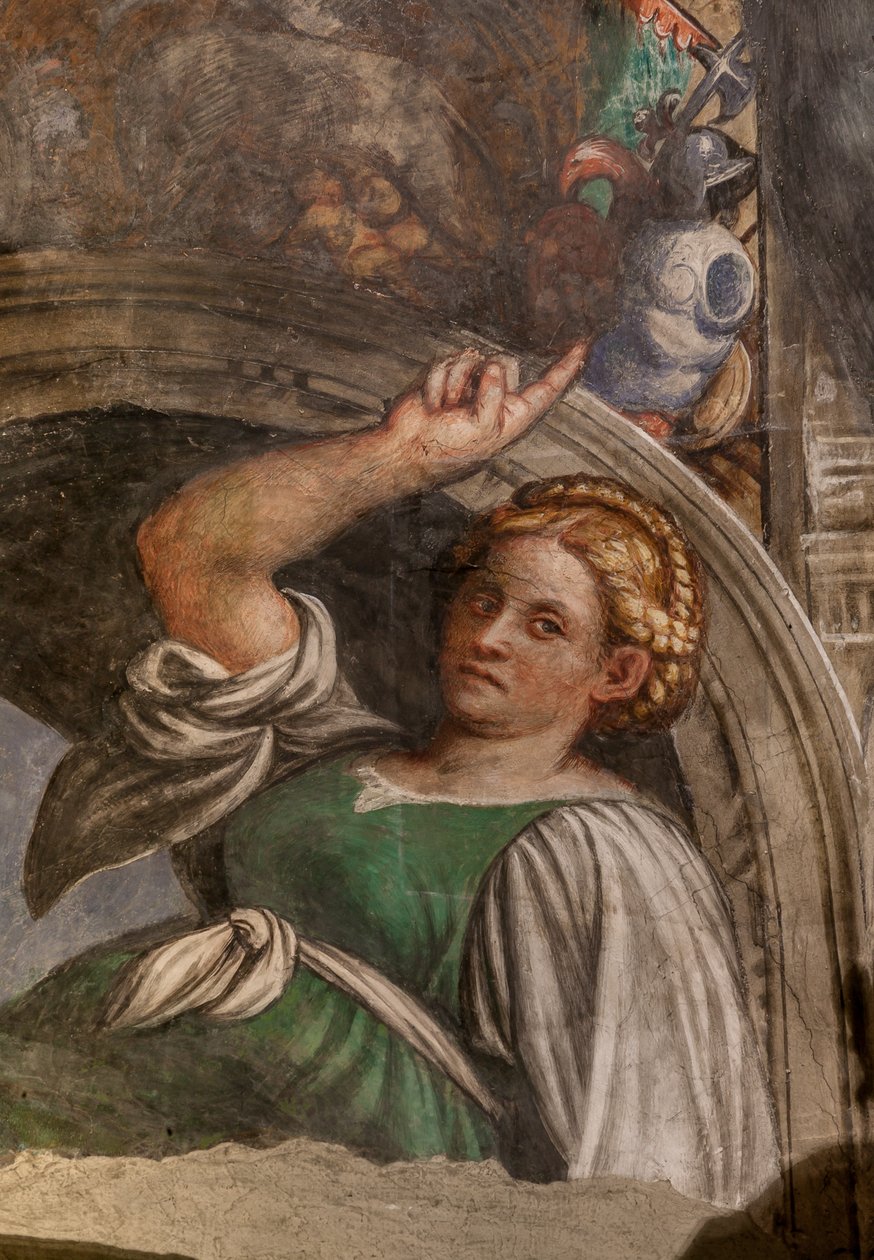 Lunette, der repræsenterer en sybil, fresco ca. 1529) (detalje af 3601435) af Giovanni Antonio Pordenone