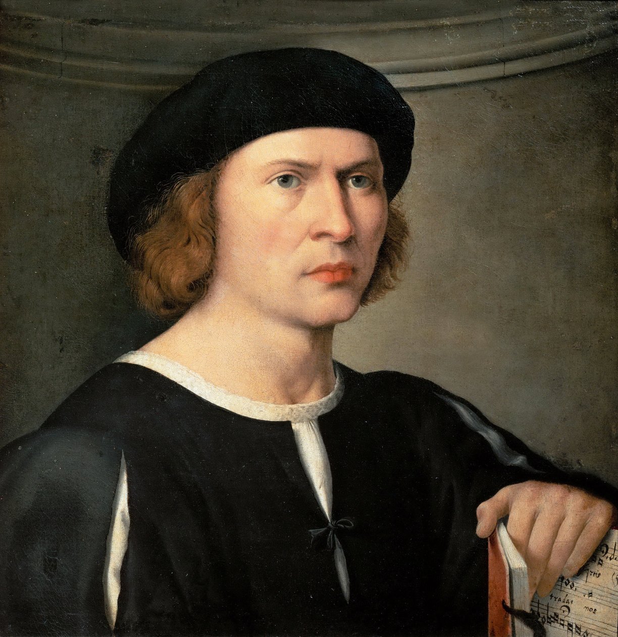 Portræt af en musiker af Le Pordenone (Giovanni Antonio de