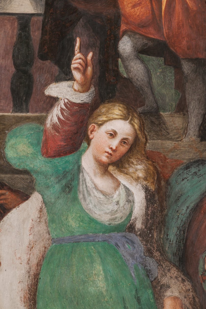 St. Catherines disputation med filosofferne, 1530-32 (fresco) (detalje af 3601450) af Giovanni Antonio Pordenone
