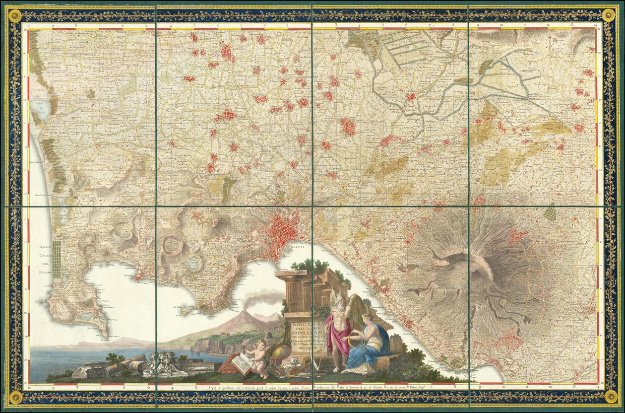 1793-kort over Napolis omegn af Giovanni Antonio Rizzi Zannoni