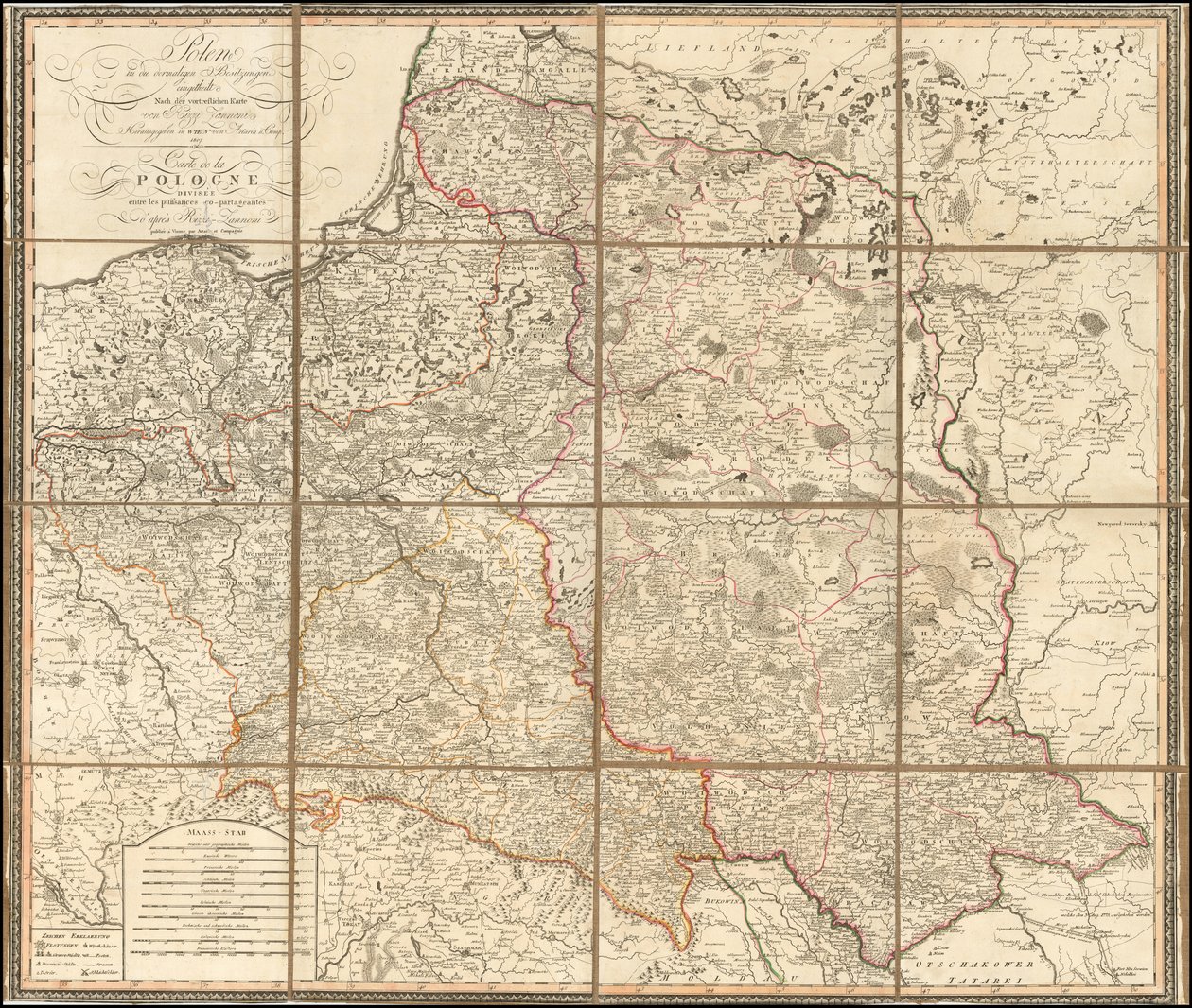 1807-kort over Polen af Giovanni Antonio Rizzi Zannoni