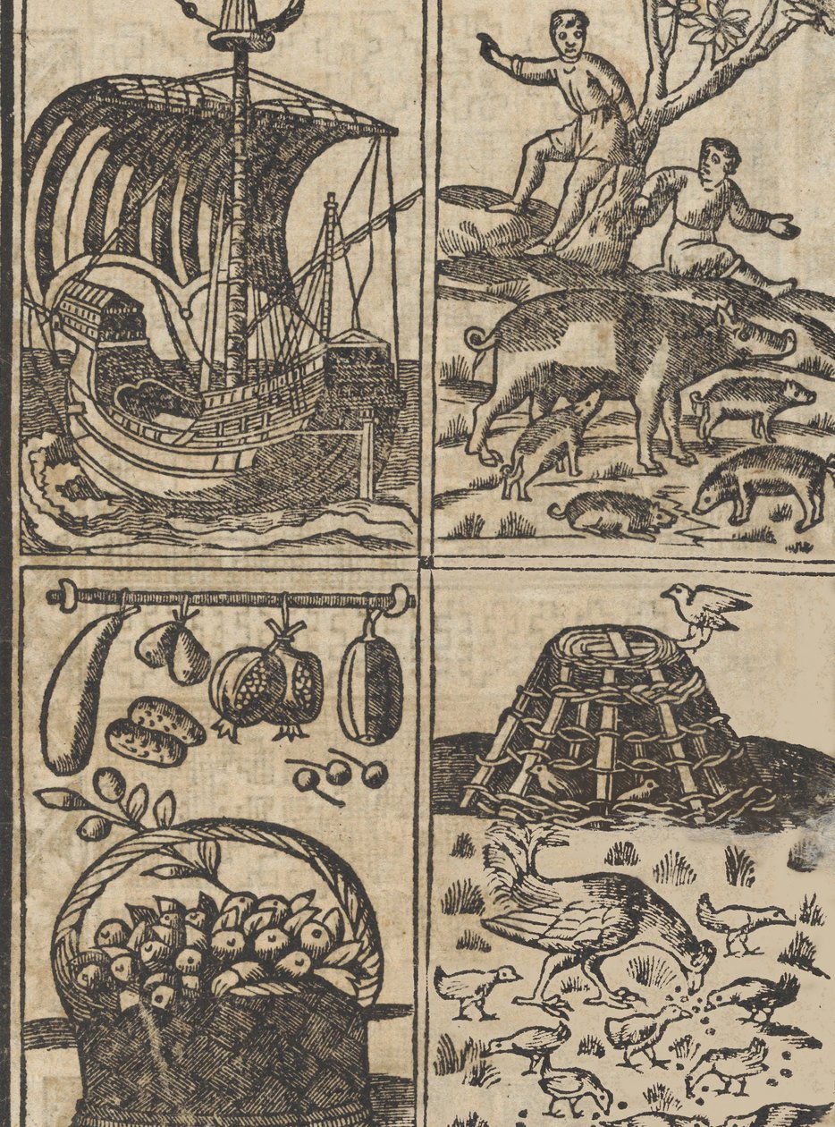 Eksempel på recammi, side 9 recto, 1530. af Giovanni Antonio Tagliente