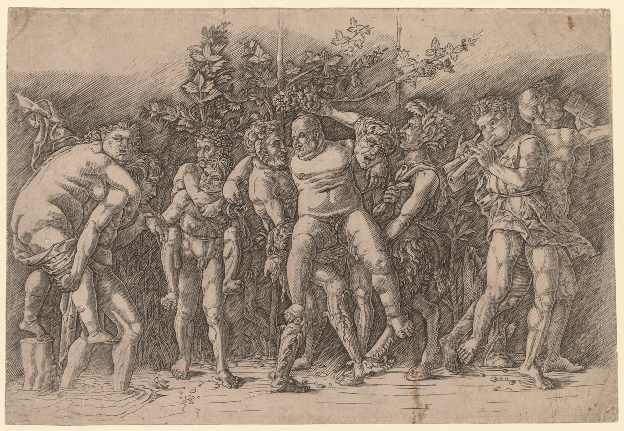 Bacchanal med Silenus. af Giovanni Antonio da Brescia