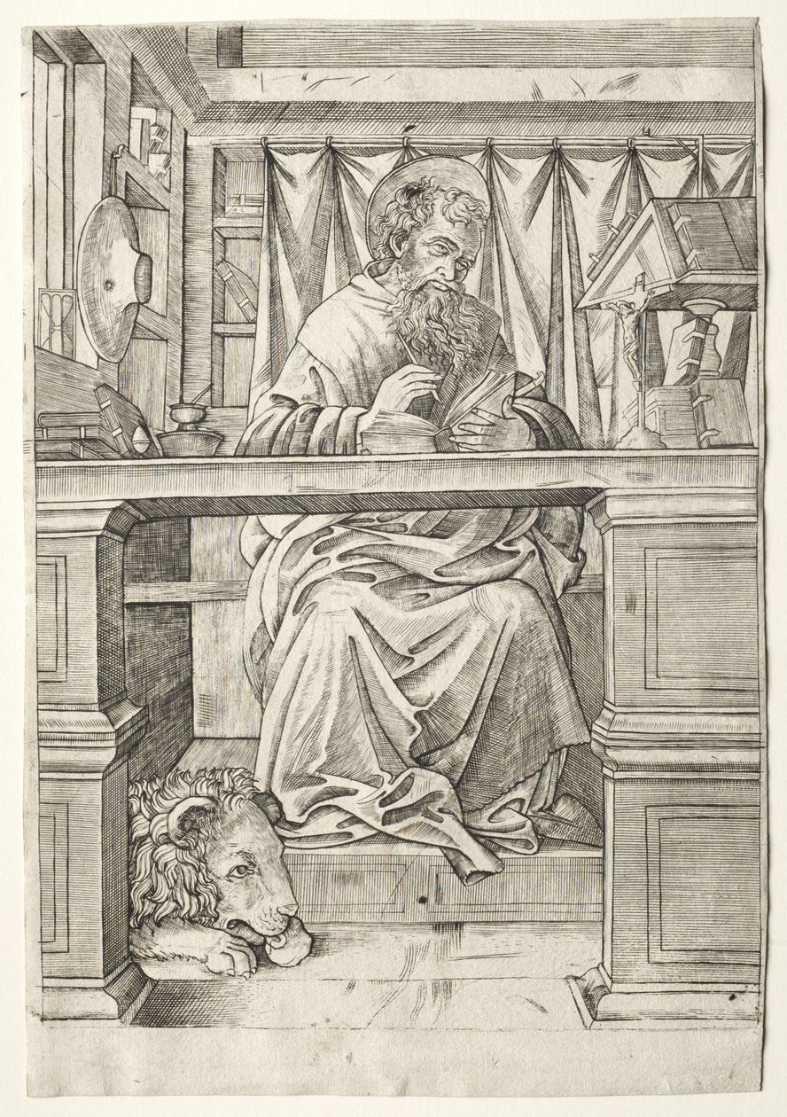 St. Hieronymus i hans studie af Giovanni Antonio da Brescia