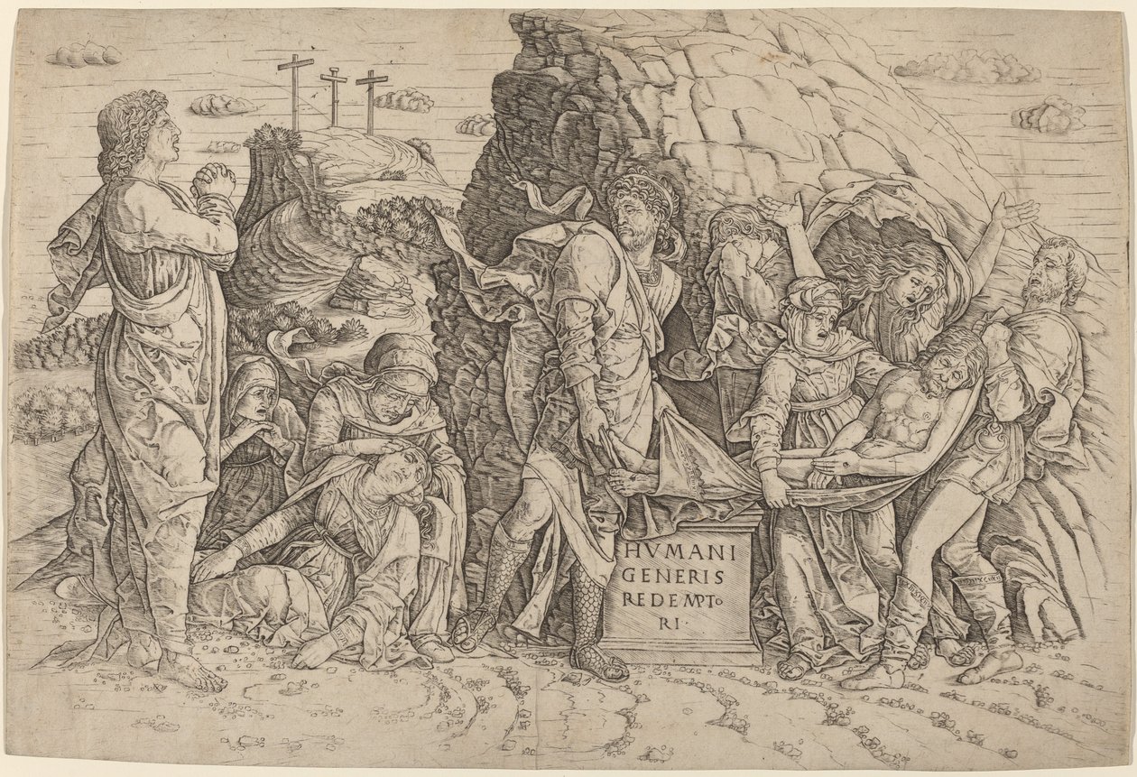 Begravelsen af Giovanni Antonio da Brescia, after Andrea Mantegna