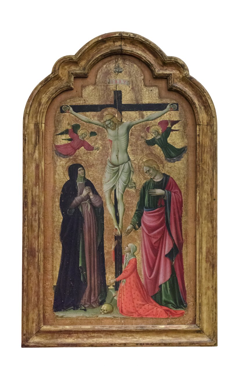 Korsfæstelse med Sankt Lucia, ca. 1465-70 (tempera på træ) af Giovanni Antonio da Pesaro