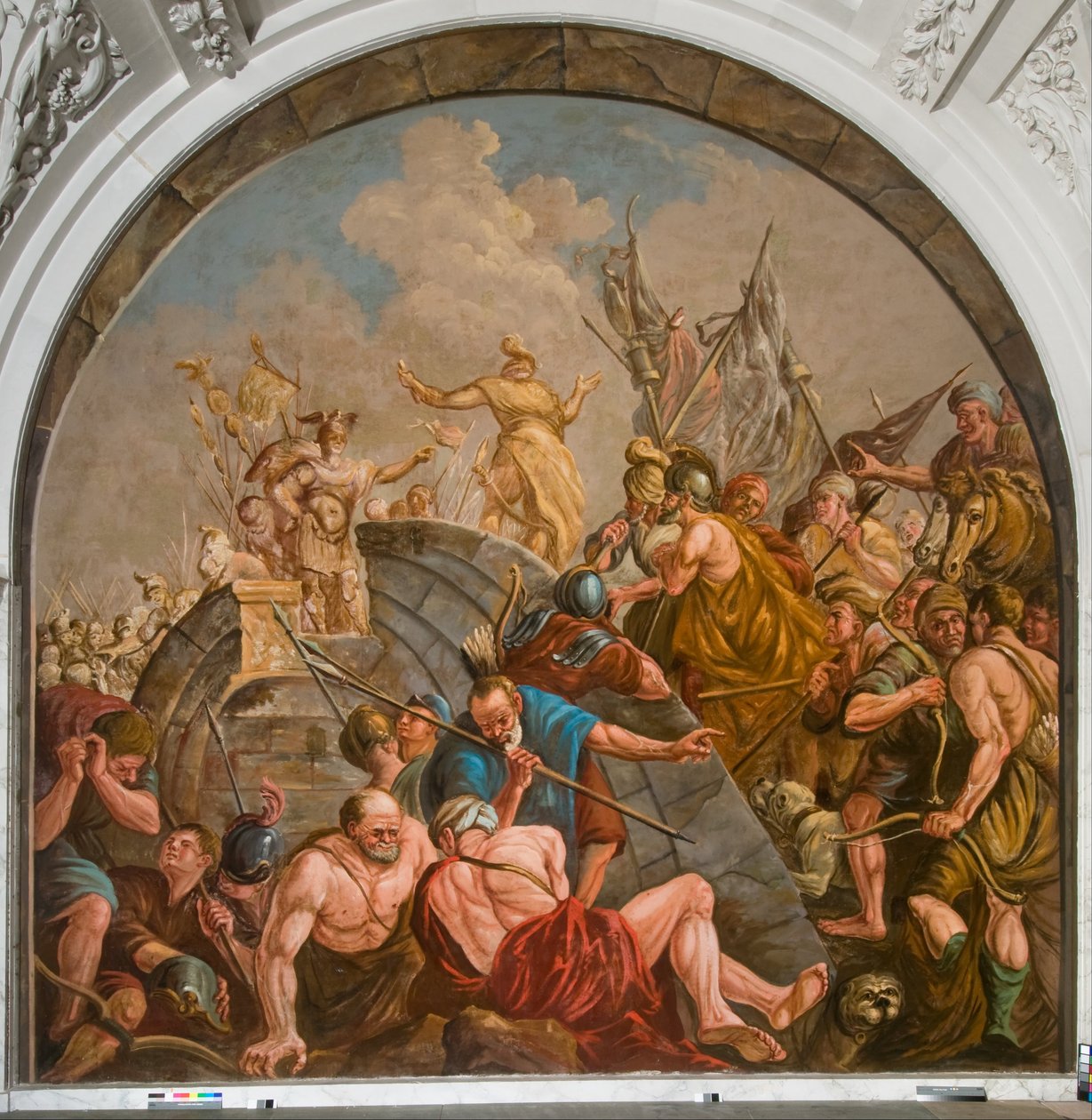 Fredsforhandlingerne mellem Claudius Civilis og Quintus Petillis Cerialis af Giovanni Antonio de Groot