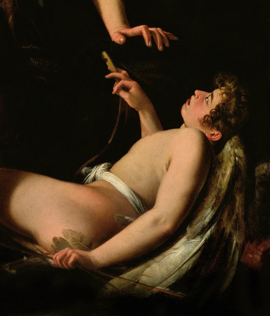Detalje af Amor fra Sacred Love and Profane Love, 1602 af Giovanni Baglione