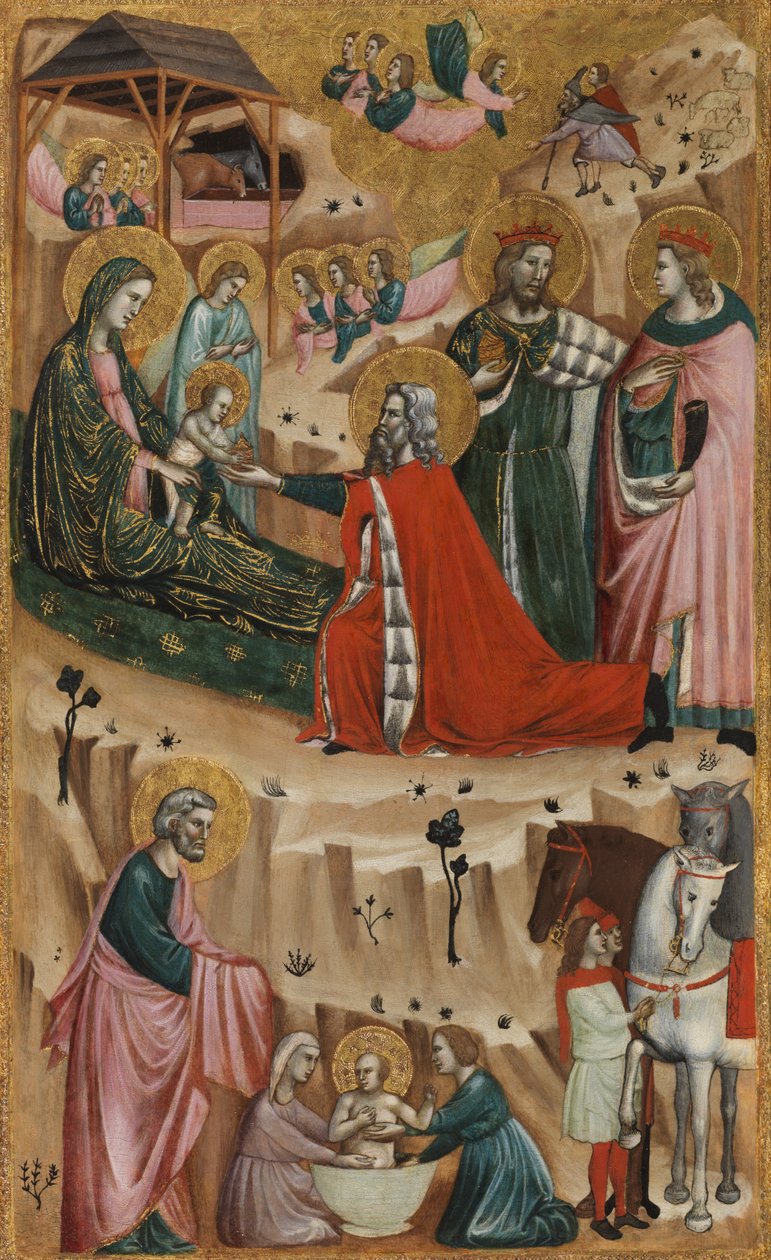 Nativity and the Adoration of the Magi, 1325-50 af Giovanni Baronzio da Rimini