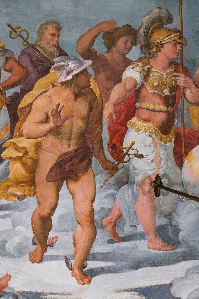 The Assembly of Gods, detalje fra 3606292, ca. 1560 (fresco) af Giovanni Battista Castello