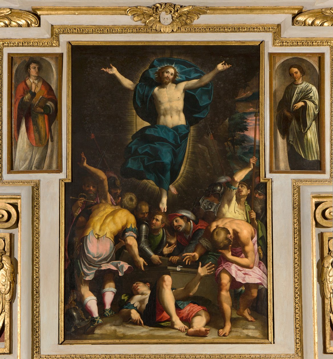 Kapel af Vor Frue af Folket, Anden spænds sydside, Giovan Battista Trotti kaldet Malosso, Opstandelse 1594 af Giovanni Battista Trotti