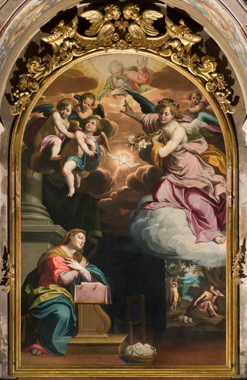 Sydlige tværskib, bebudelsens alter, altertavle af Giovanni Battista Trotti kendt som Il Malosso 1594 af Giovanni Battista Trotti