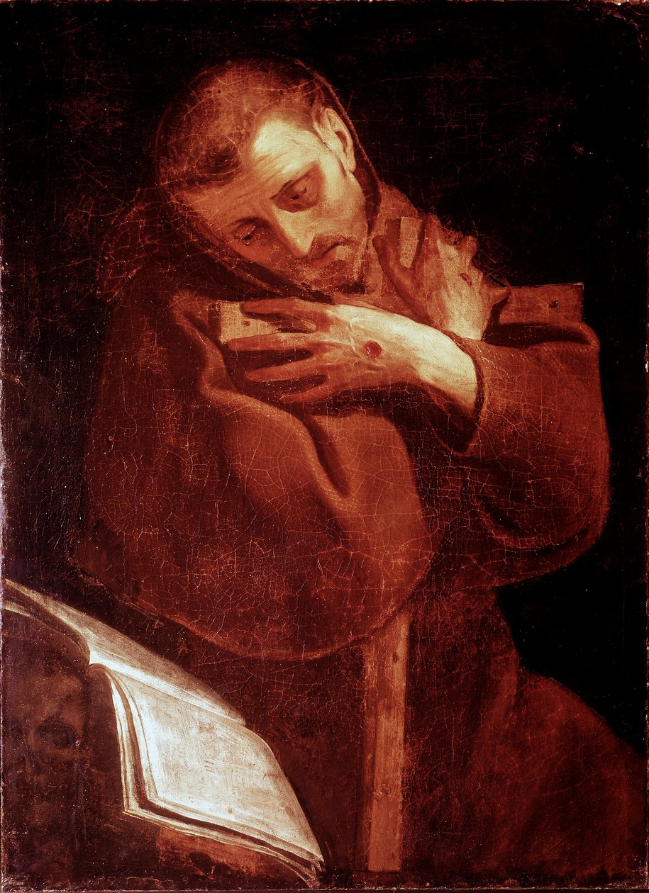 Sankt Francois af Assisi i bønmaleri af Giovan (Giovanni) Battista Crespi dit Il Cerano (ca. 1575-1632) Napoli, Pio Monte della Misericordia af Giovanni Battista  Crespi