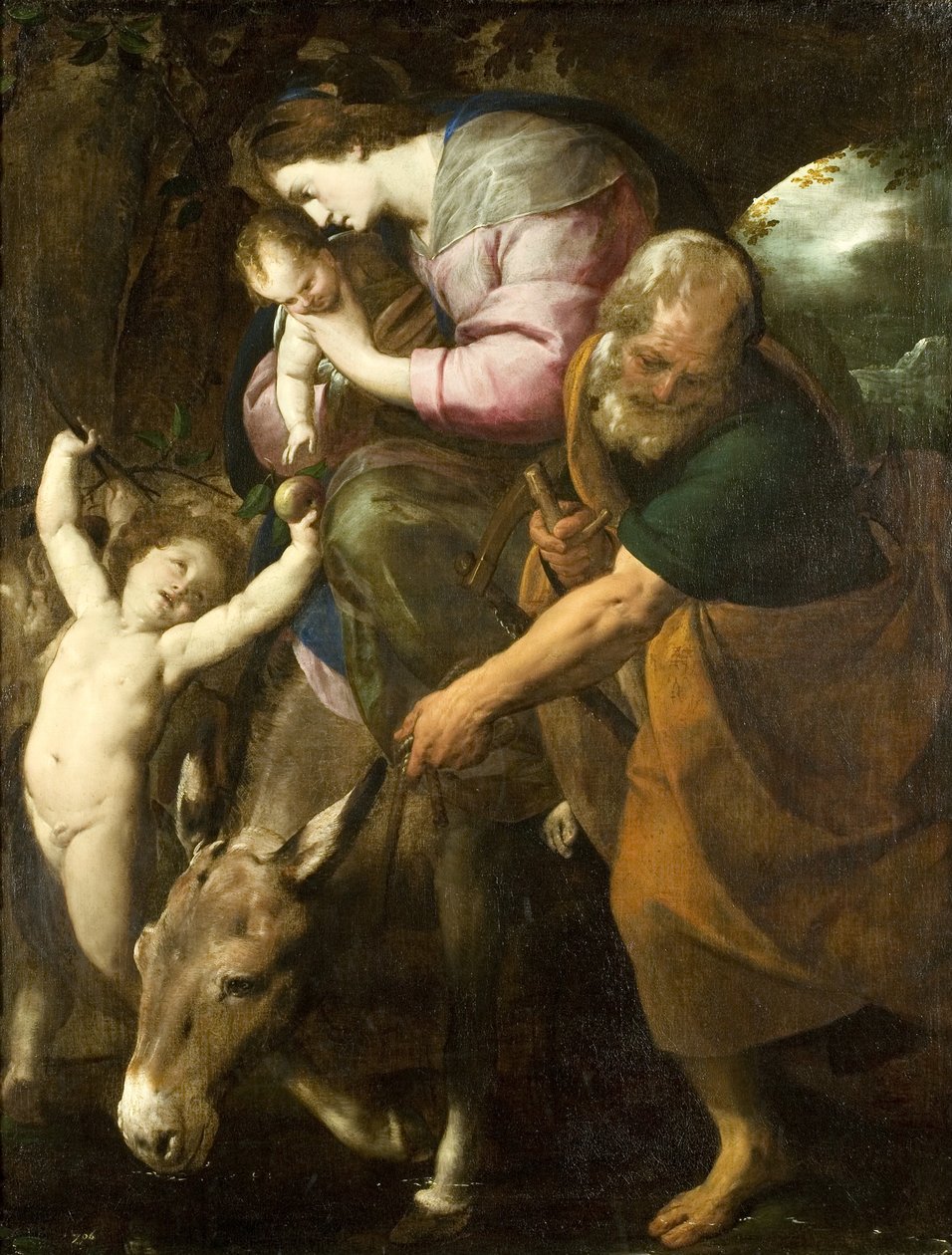 Flugten til Egypten, ca. 1600-10 (olie på lærred) af Giovanni Battista  Crespi