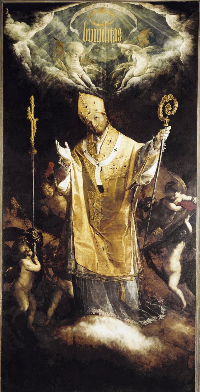 Herlighed af St Charles Borromeo (olie på lærred af Giovanni Battista  Crespi