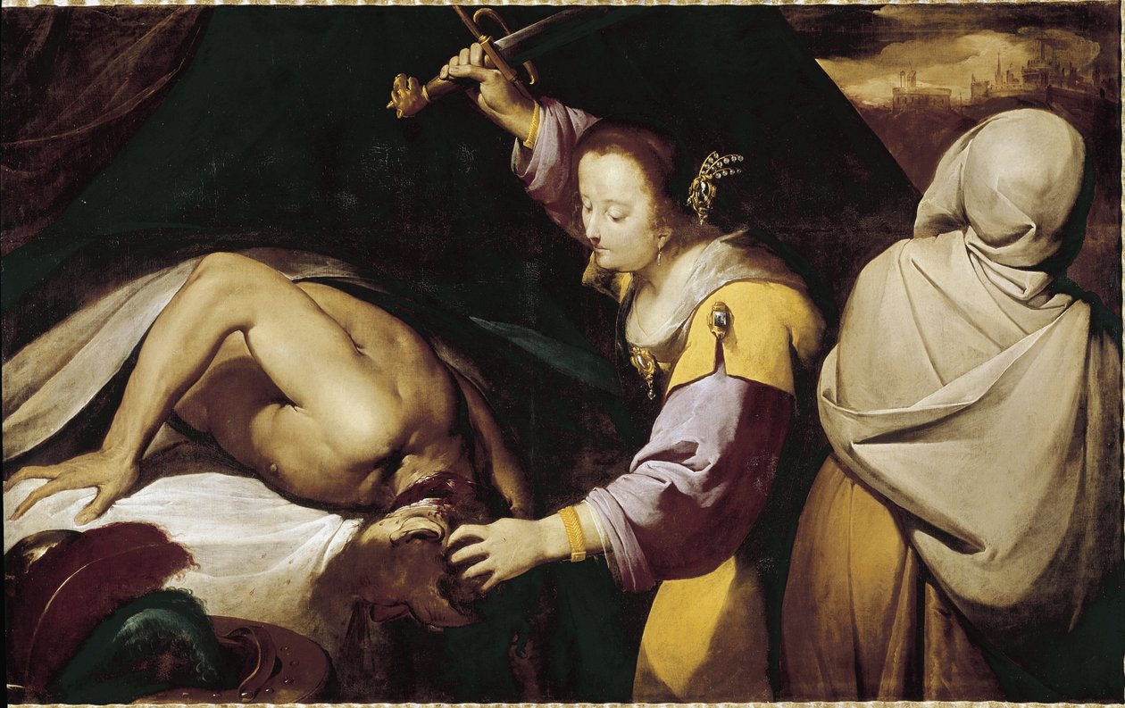 Judith og Holofernes (olie på lærred af Giovanni Battista  Crespi