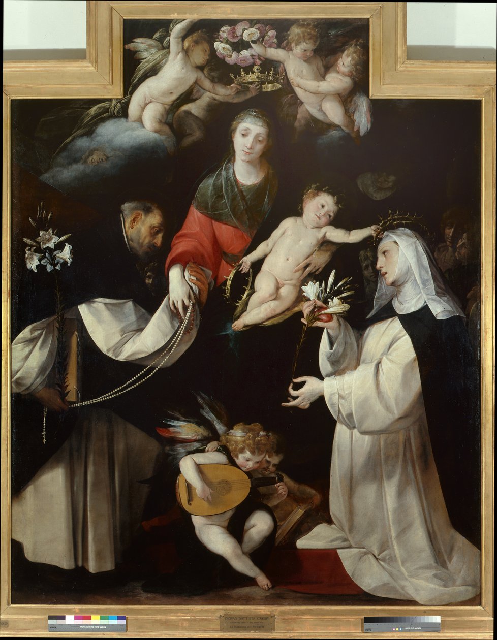 Madonna af rosenkransen af Giovanni Battista  Crespi