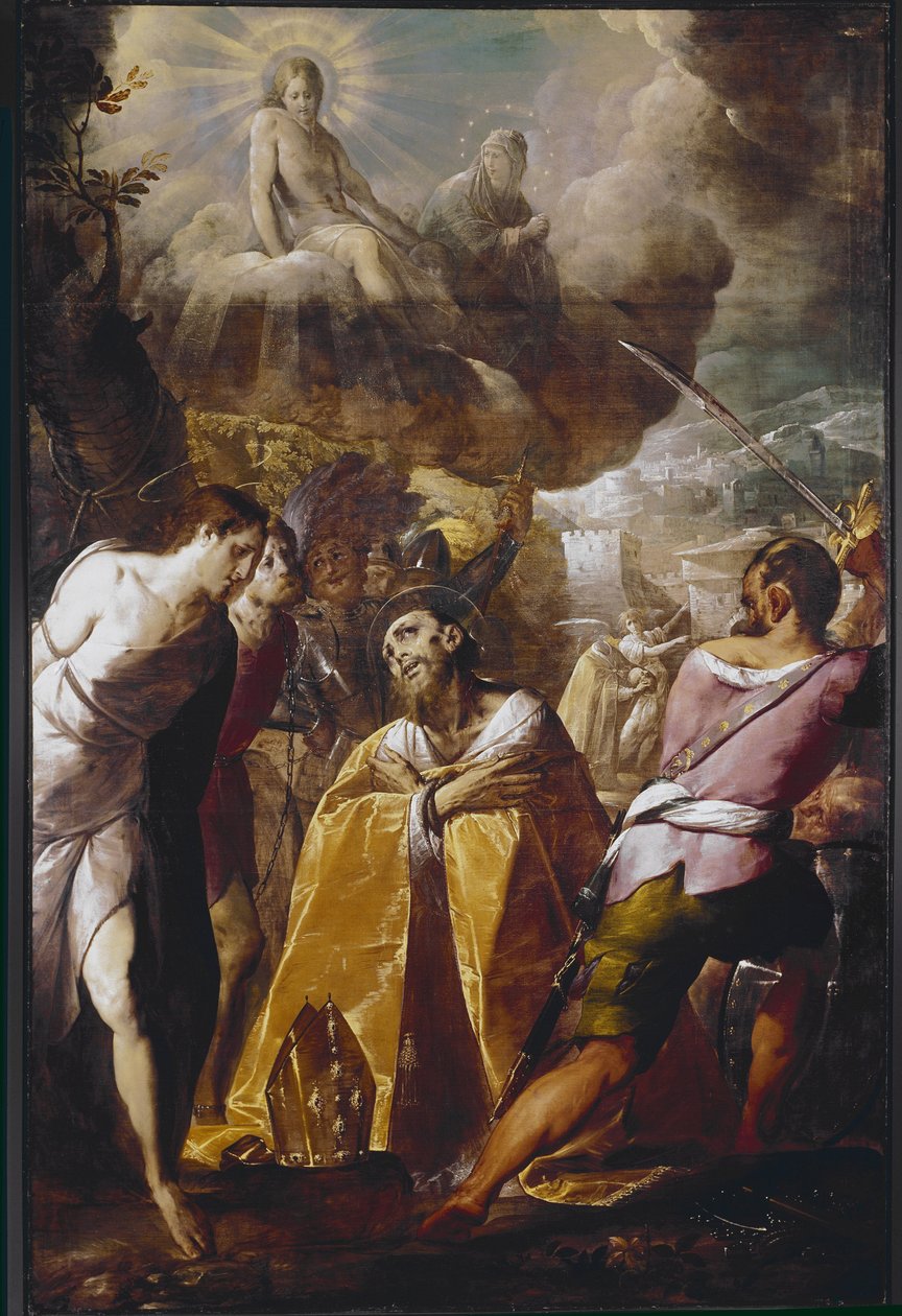 The Martyrium of St Dionysius (Dennis or denys) (olie på lærred af Giovanni Battista  Crespi