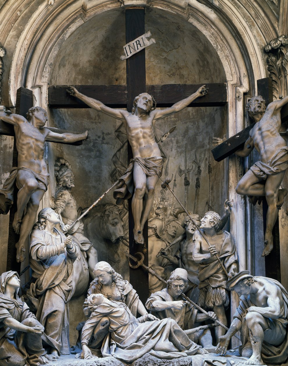 Passion, gruppe af skulpturer af Giovanni Battista Barberini (ca. 1625-1691), 1339-1345, St. Augustine-kirken, Cremona, Italien af Giovanni Battista Barberini