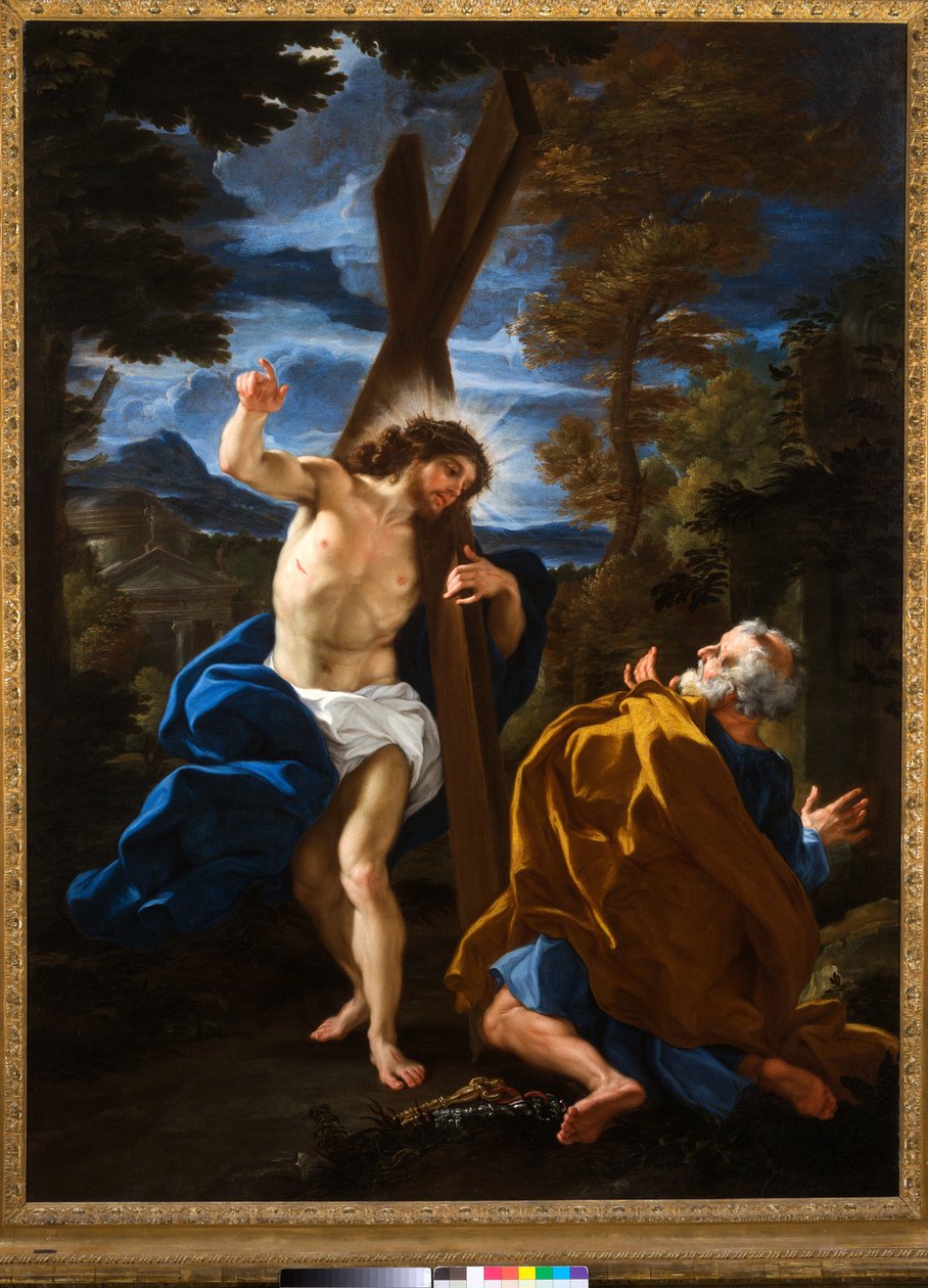 Sir, hvor skal du hen? (olie på lærred) af Giovanni Battista (1639 1709) Gaulli