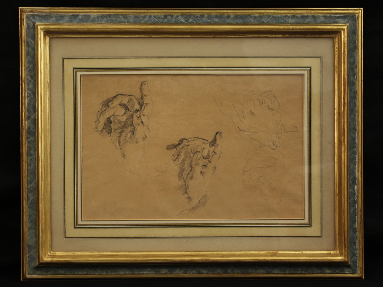 Studie af hænder (blyant) af Giovanni Battista Tiepolo