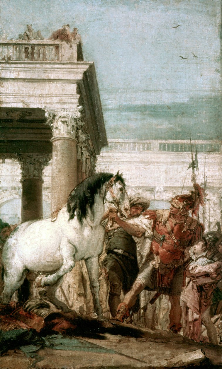 Alexander den Store og hans hest Bucephala af Giovanni Battista (1696 1770) Tiepolo