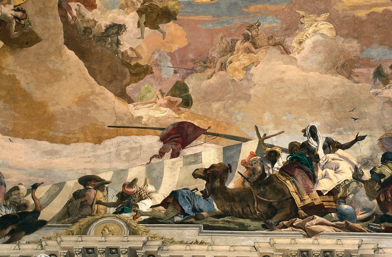 Allegori af Afrika. Fresco af Giovanni Battista Tiepolo (1696-1770) af Giovanni Battista Tiepolo