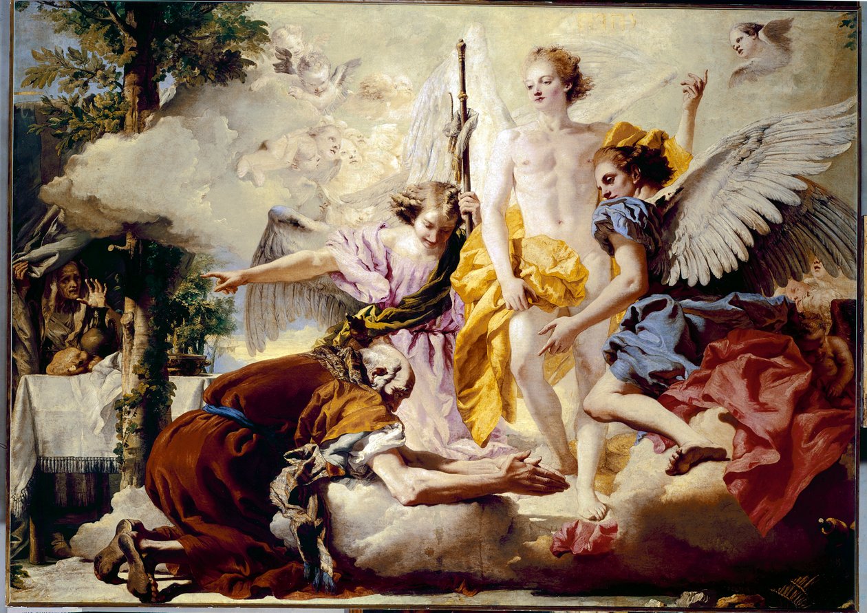 De tre engles tilsynekomst for Abraham af Giovanni Battista Tiepolo