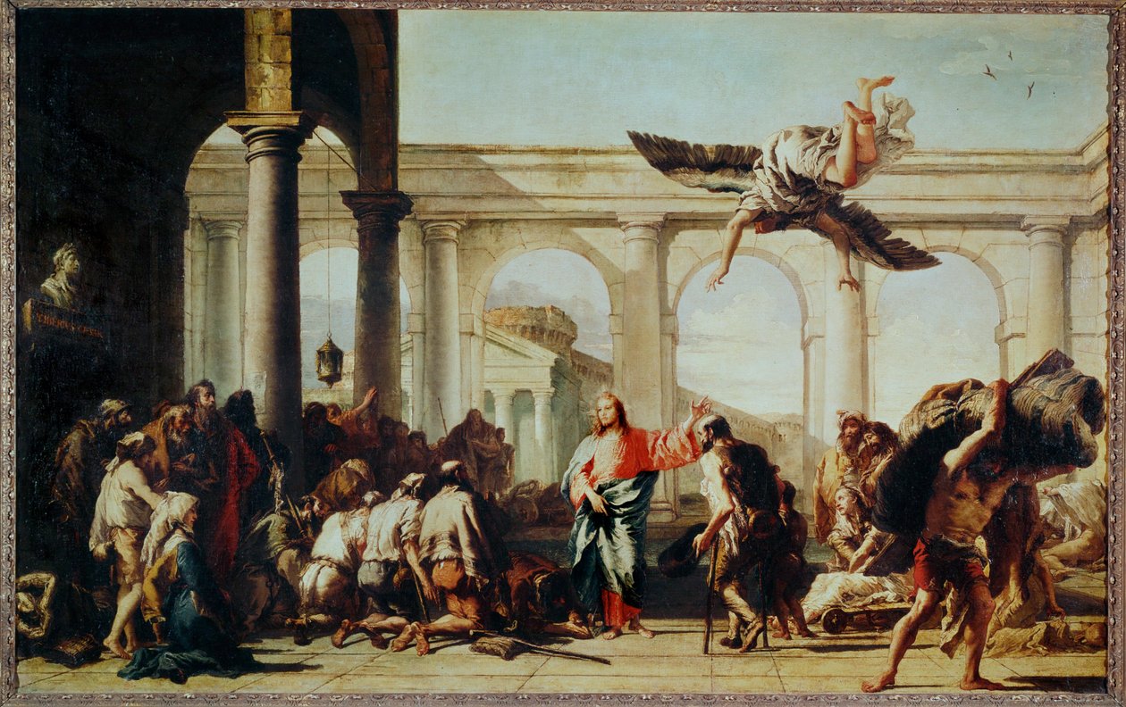 Kristus helbreder den lamme ... af Giovanni Battista (1696-1770) Tiepolo