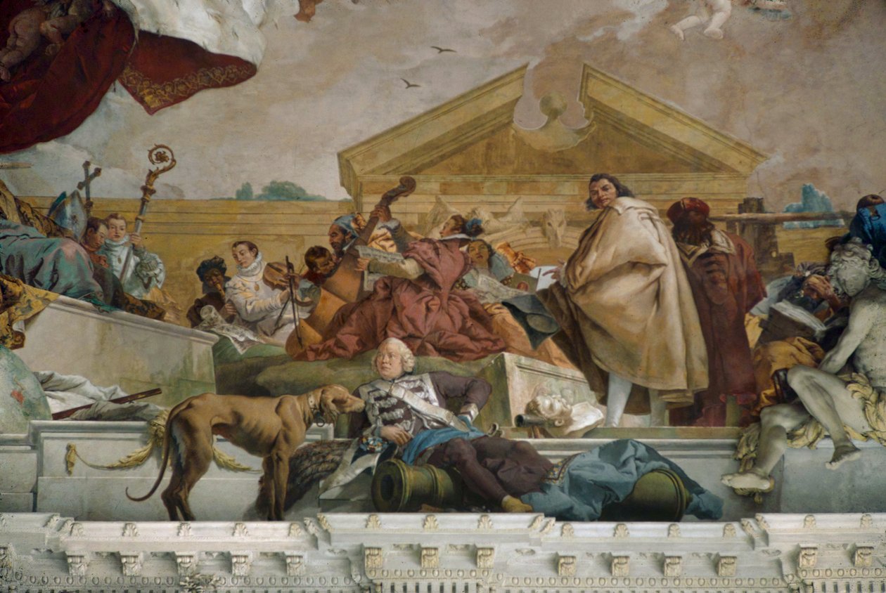 Europa, detalje af loftsfresken i trappeopgangen, Wuerzburg Episcopal Residence. ... (fresko) af Giovanni Battista (1696 1770) Tiepolo