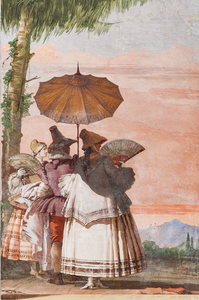 Gæstelogi, Værelse med de falske gotiske arkitekturer: "A Summer Walk" af Giovanni Battista Tiepolo
