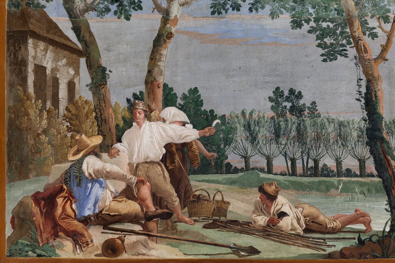Gæstelogi, Landlige Sceners Rum: "Bøndernes Hvile", detalje af Giovanni Battista Tiepolo