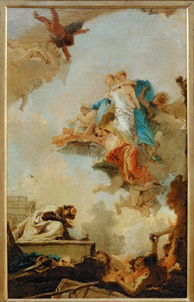 Jomfruen af Karmel viser sig for Sankt Simeon Stock ... af Giovanni Battista (1696 1770) Tiepolo