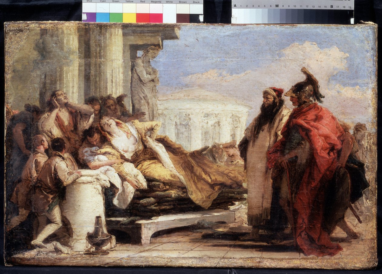 Didos død (Didos død). Maleri af Giambattista Tiepolo (1696-1770). Olie på lærred, 40 x 63 cm af Giovanni Battista Tiepolo
