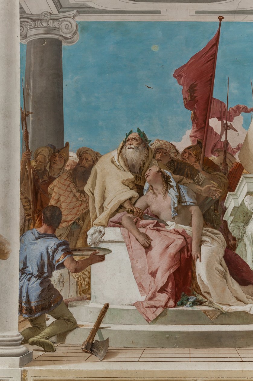 Palazzina (lille bygning), indgangshallen: "The Sacrifice of Iphigenia", detalje af Giovanni Battista Tiepolo