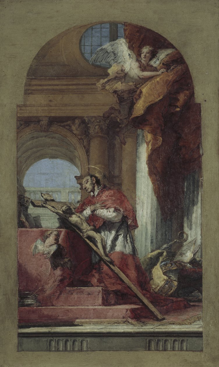 Sankt Charles Borromeo mediterer på krucifikset af Giovanni Battista Tiepolo