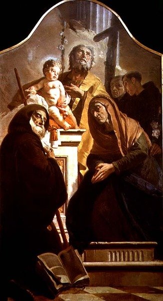 St. Joseph med Kristusbarnet og de hellige, ca. 1730-35 (olie på lærred) af Giovanni Battista Tiepolo