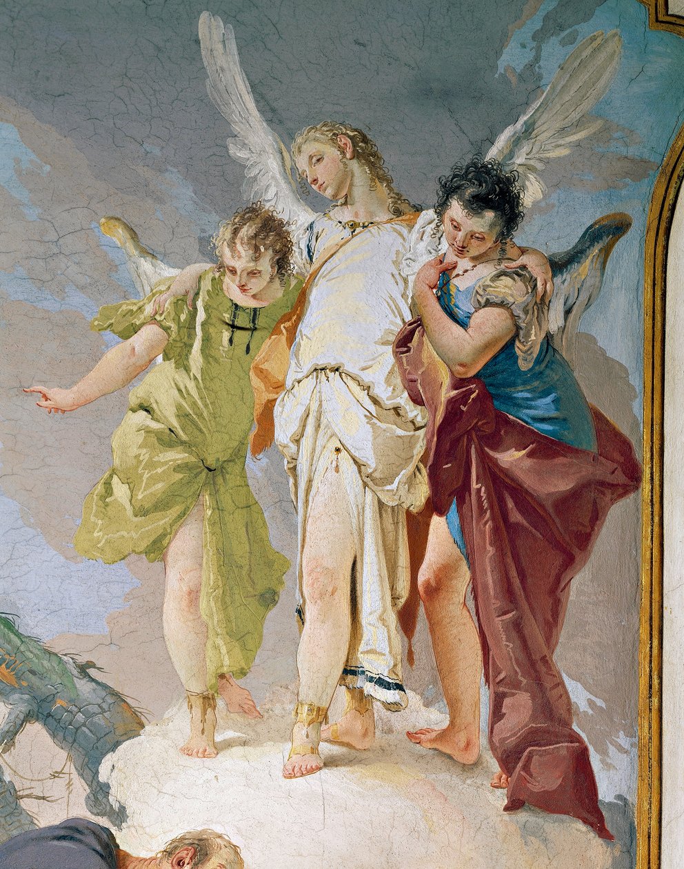 Abraham og engle, af Giovanni Battista Tiepolo (1696-1770), fresko, detalje, Patriarkalpaladset, gæstesalen, Udine af Giovanni Battista Tiepolo