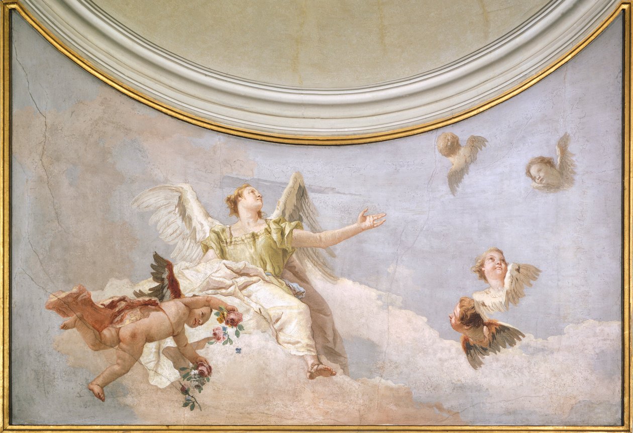 Assumption, af Giovanni Battista Tiepolo (1696-1770), fresco, Detail, Oratory of Purity, Udine af Giovanni Battista Tiepolo