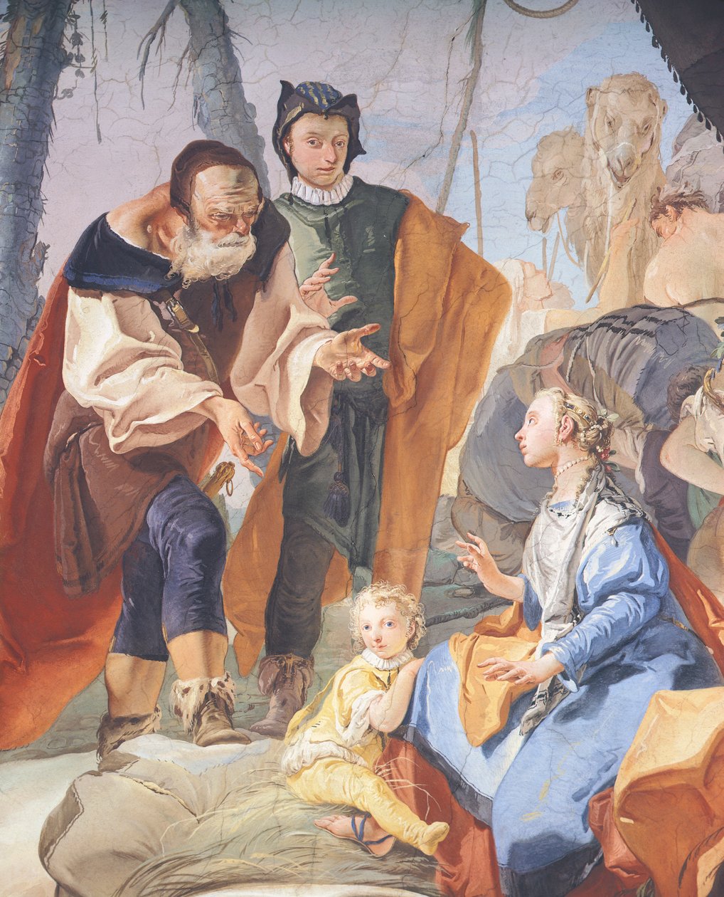 Kalkmalerier i galleriet i Ærkebispepaladset i Udine af Giambattista Tiepolo (1696-1770), detaljer af Giovanni Battista Tiepolo