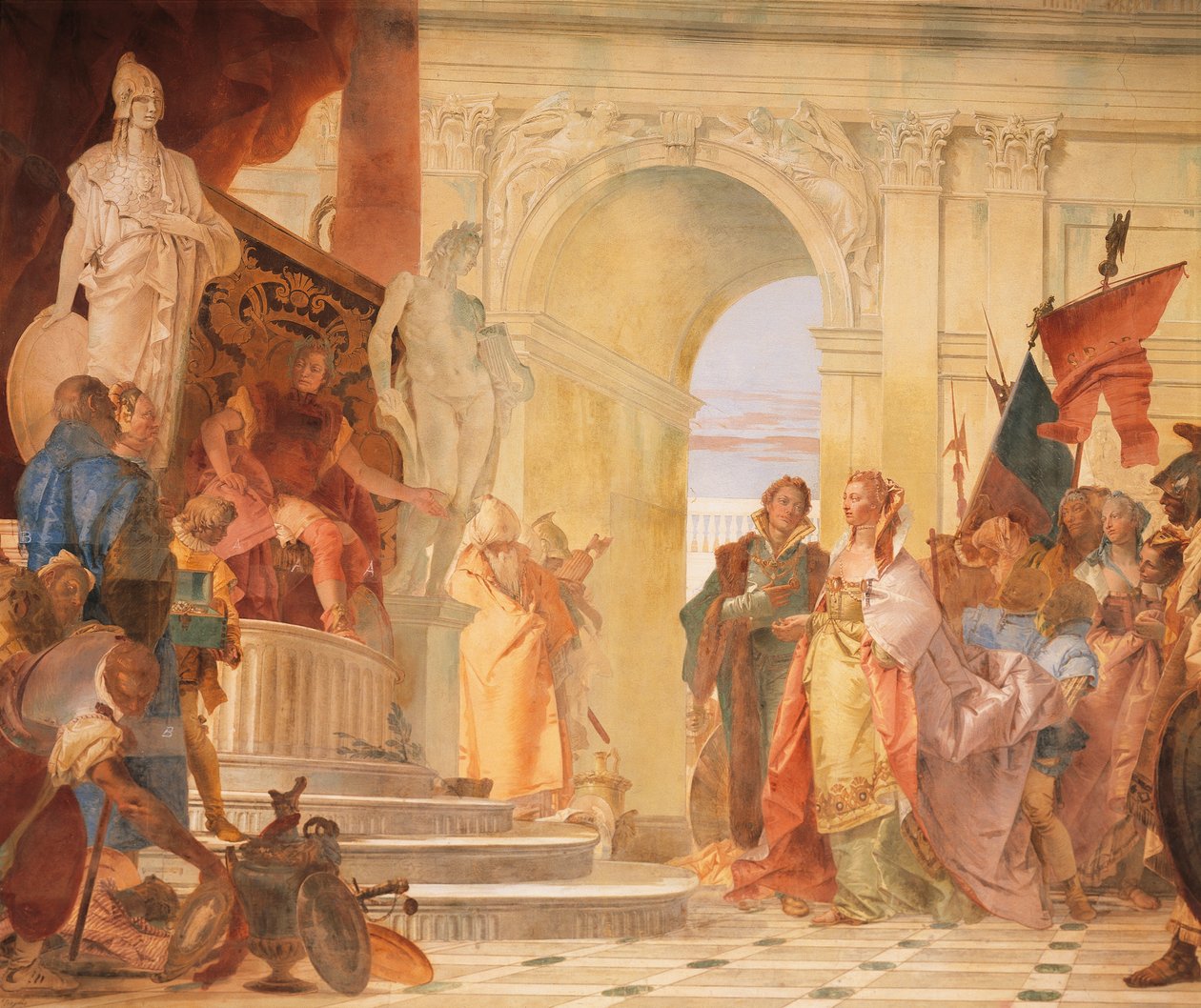 Magnanimity of Scipio, detaljer fra Glories of Scipio Africanus og Alexander den Store af Giovanni Battista Tiepolo