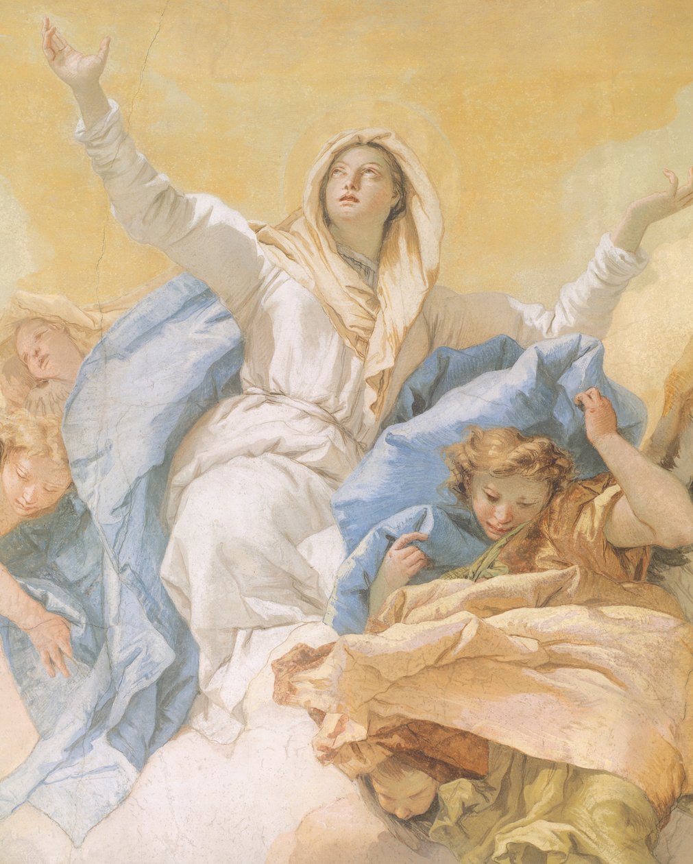 The Assumption of Mary, af Giambattista Tiepolo (1696-1770), fresco, detalje, Oratory of Purity, Udine, Italien af Giovanni Battista Tiepolo