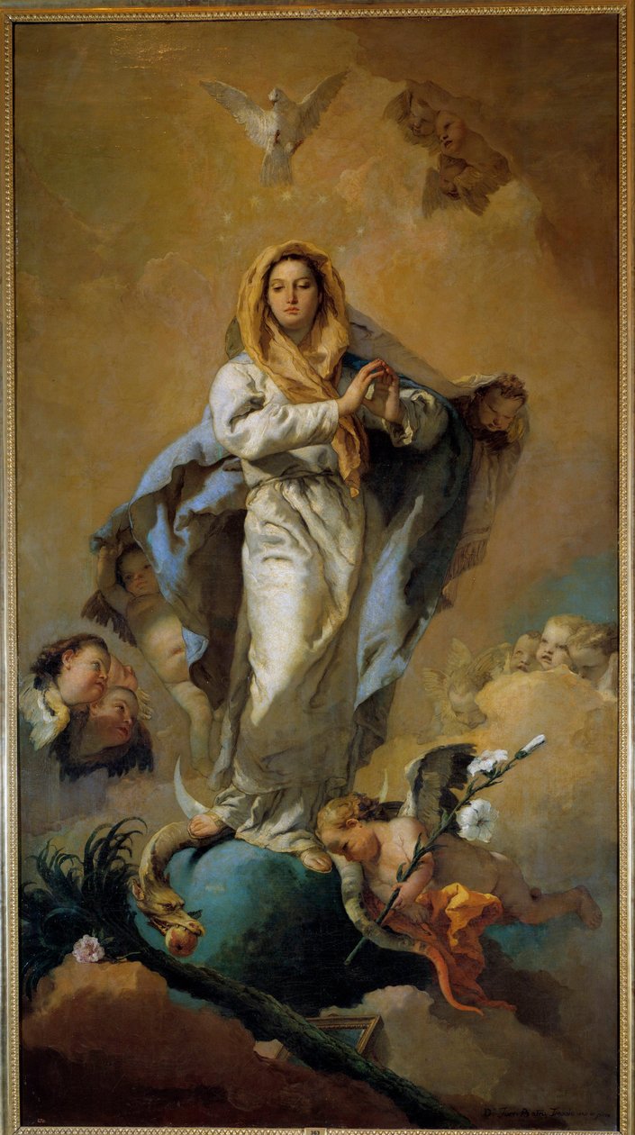 The Immaculee Design Maleri af Giovanni Tiepolo (1696-1770) 1700-tallet Madrid, Prado Museum af Giovanni Battista Tiepolo